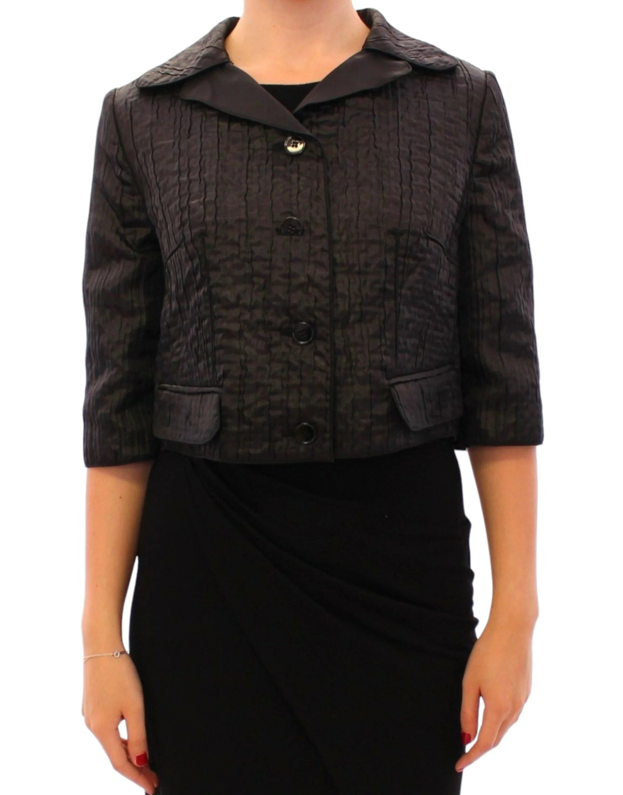 Dolce & Gabbana Black Short Bolero Shrug Jacket Coat - IT40|S - Bolero Jackets