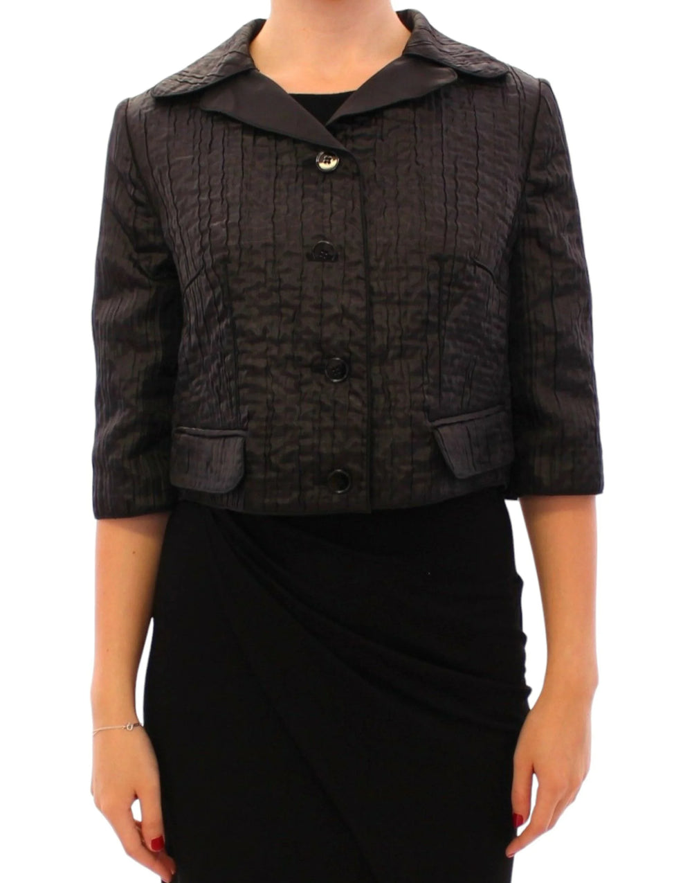 Dolce & Gabbana Black Short Bolero Shrug Jacket Coat - IT40|S - Bolero Jackets