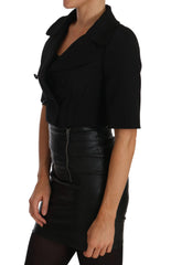 Dolce & Gabbana Black Short Fitted Wool Cropped Jacket Blazer - IT36 | XS