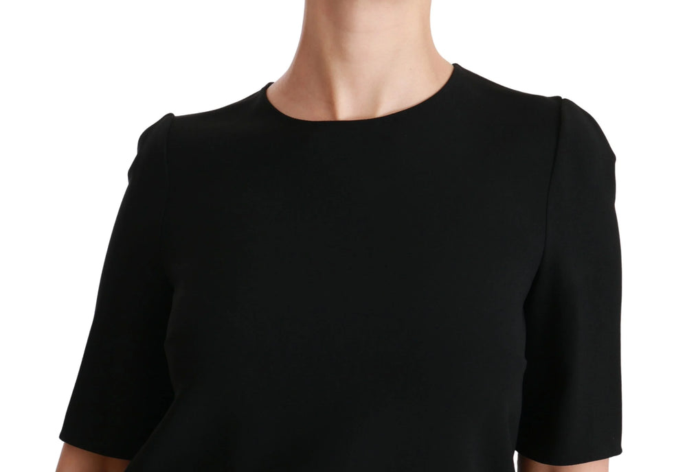 Dolce & Gabbana Black Short Sleeve Casual Top Stretch Blouse - IT40|S - Blouses