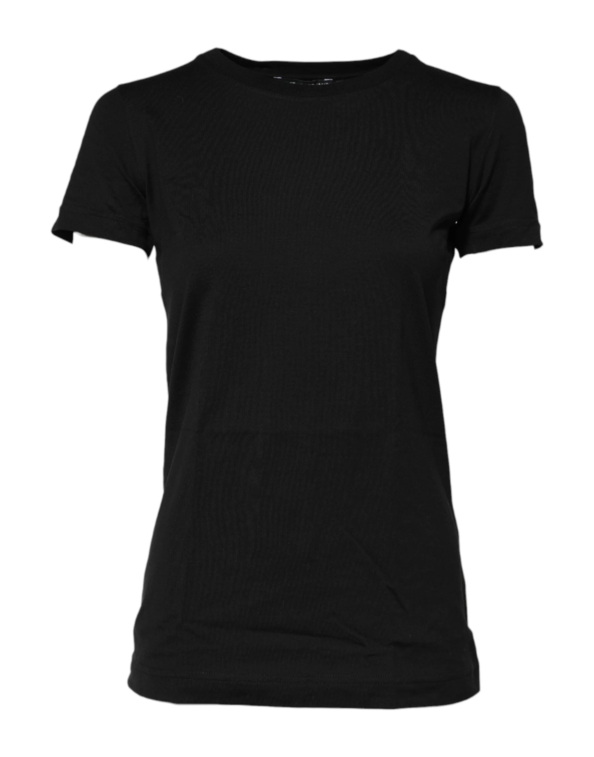 Dolce & Gabbana Black Short Sleeves Crew Neck Top T-shirt - IT38 | XS - T-Shirts