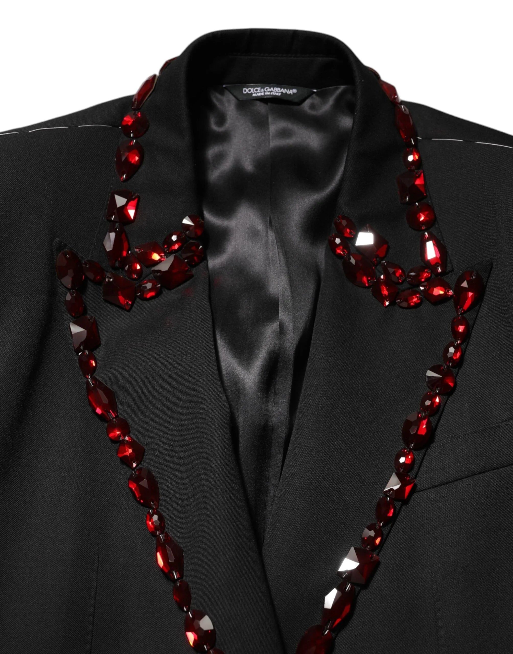 Dolce & Gabbana Black SICILIA Crystal Embellished Men Blazer - IT50 | L - Sport Jackets
