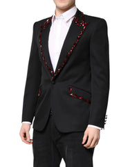 Dolce & Gabbana Black SICILIA CrystalEmbellished Coat Blazer - IT46 | S - Coats & Jackets