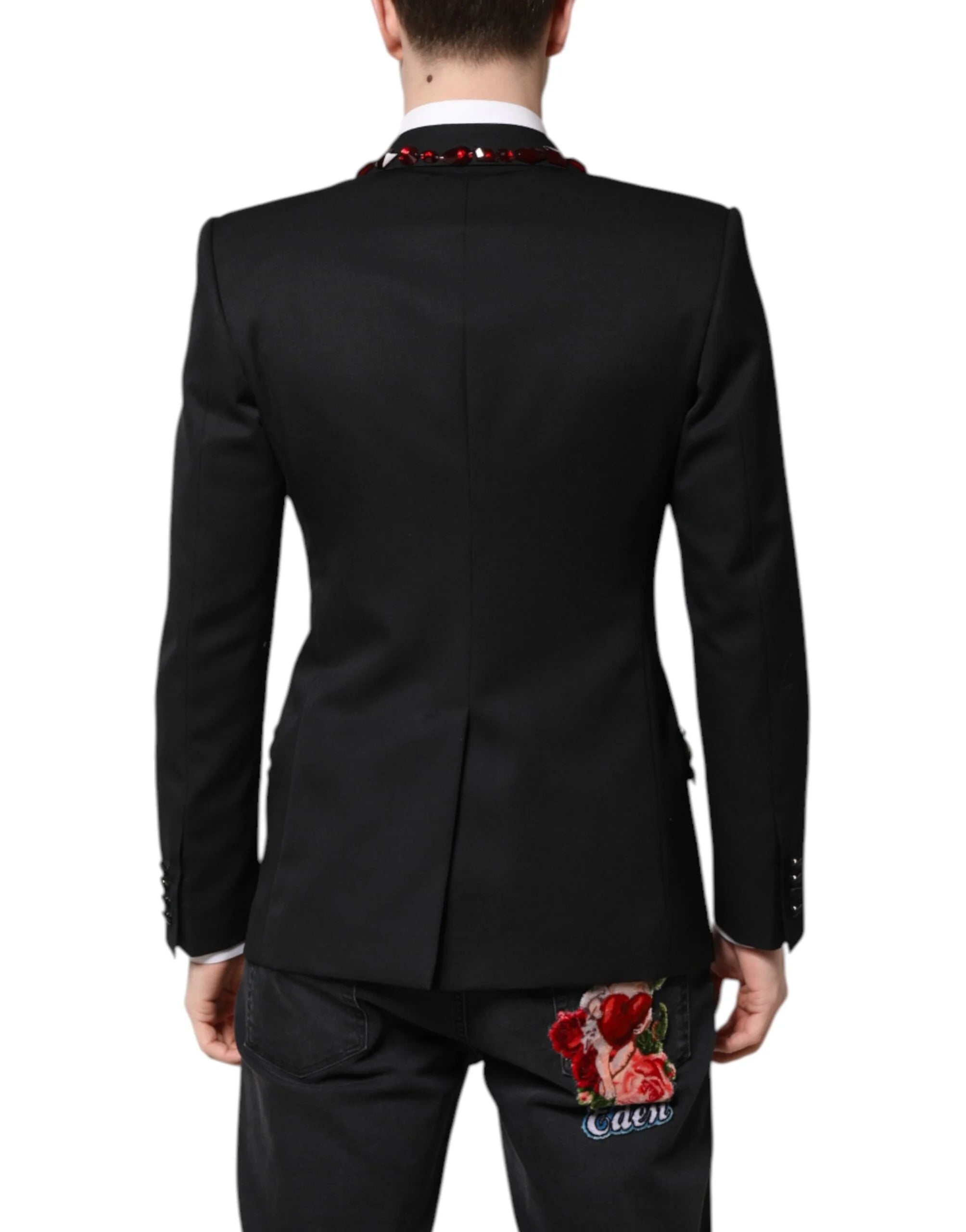 Dolce & Gabbana Black SICILIA CrystalEmbellished Coat Blazer - IT46 | S - Coats & Jackets