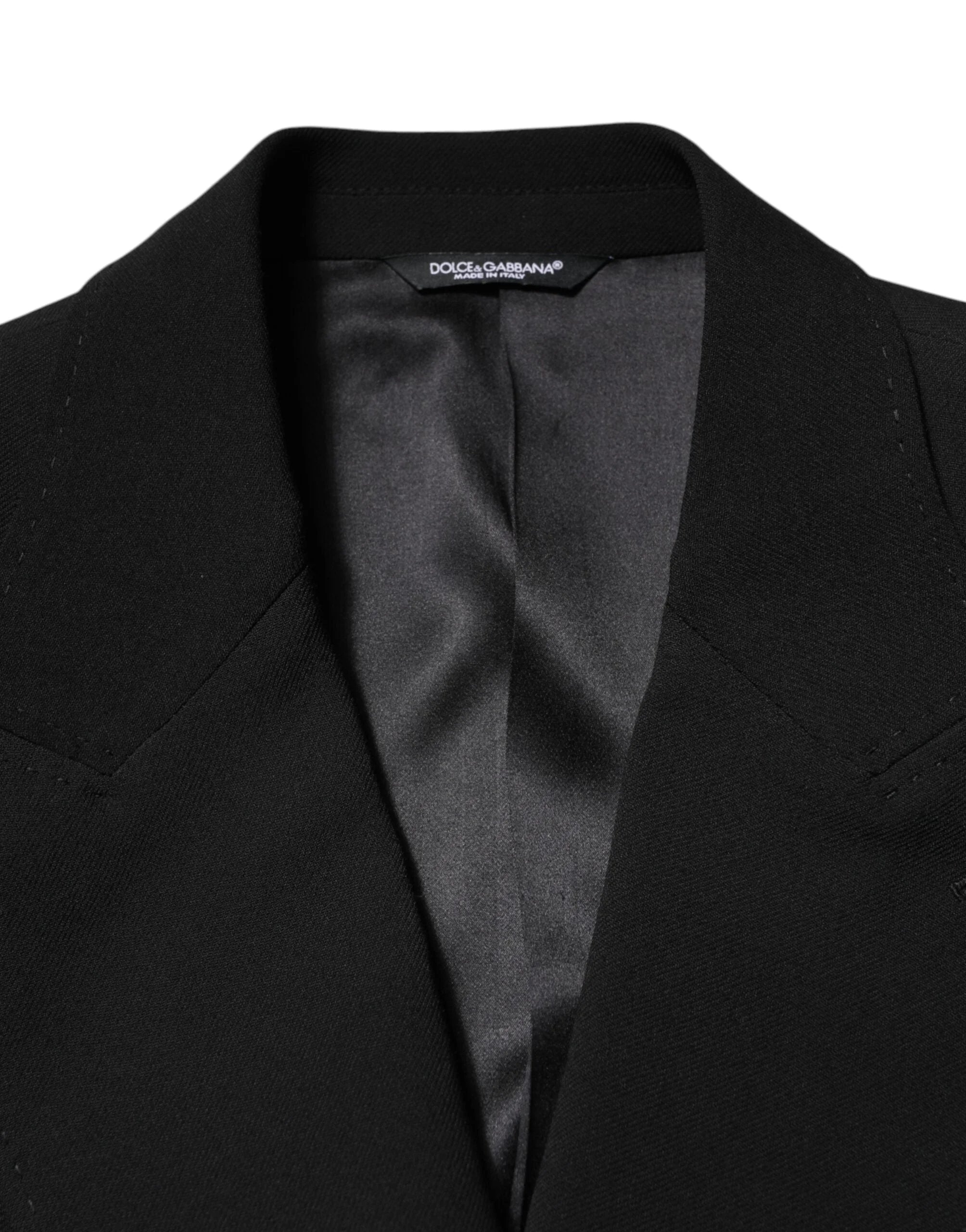 Dolce & Gabbana Black SICILIA Double Breasted Coat Blazer - IT50 | L - Sport Jackets
