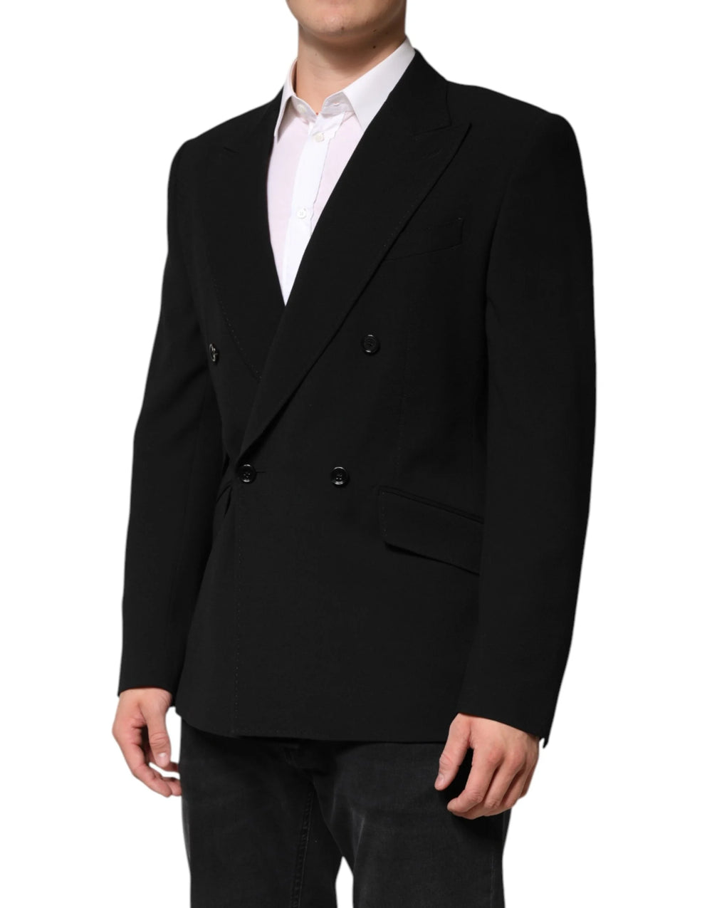 Dolce & Gabbana Black SICILIA Double Breasted Coat Blazer - IT50 | L - Sport Jackets