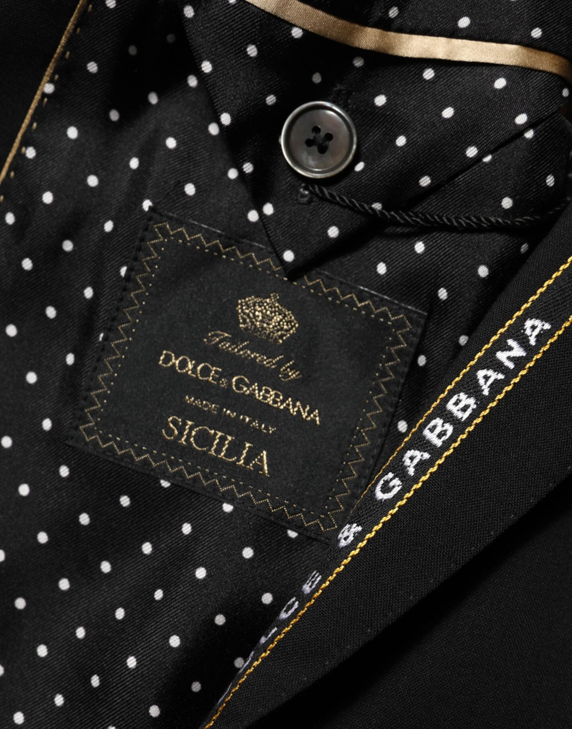 Dolce & Gabbana Black SICILIA Double Breasted Jacket Blazer - IT44 | XS - Coats & Jackets