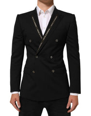 Dolce & Gabbana Black SICILIA Double Breasted Jacket Blazer - IT44 | XS - Coats & Jackets
