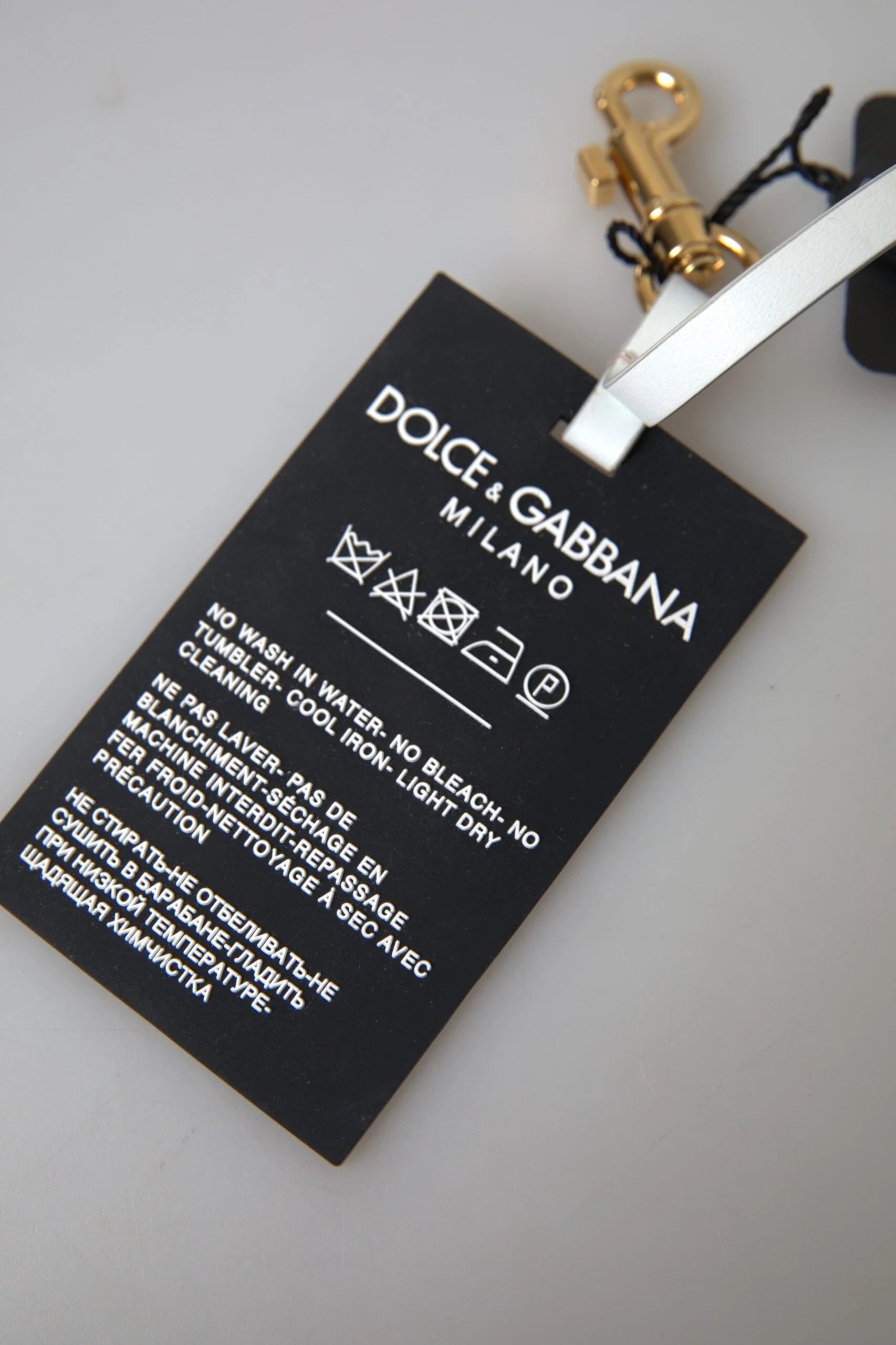 Dolce & Gabbana Black Silicone DG Logo Gold Brass Keychain - Keychains