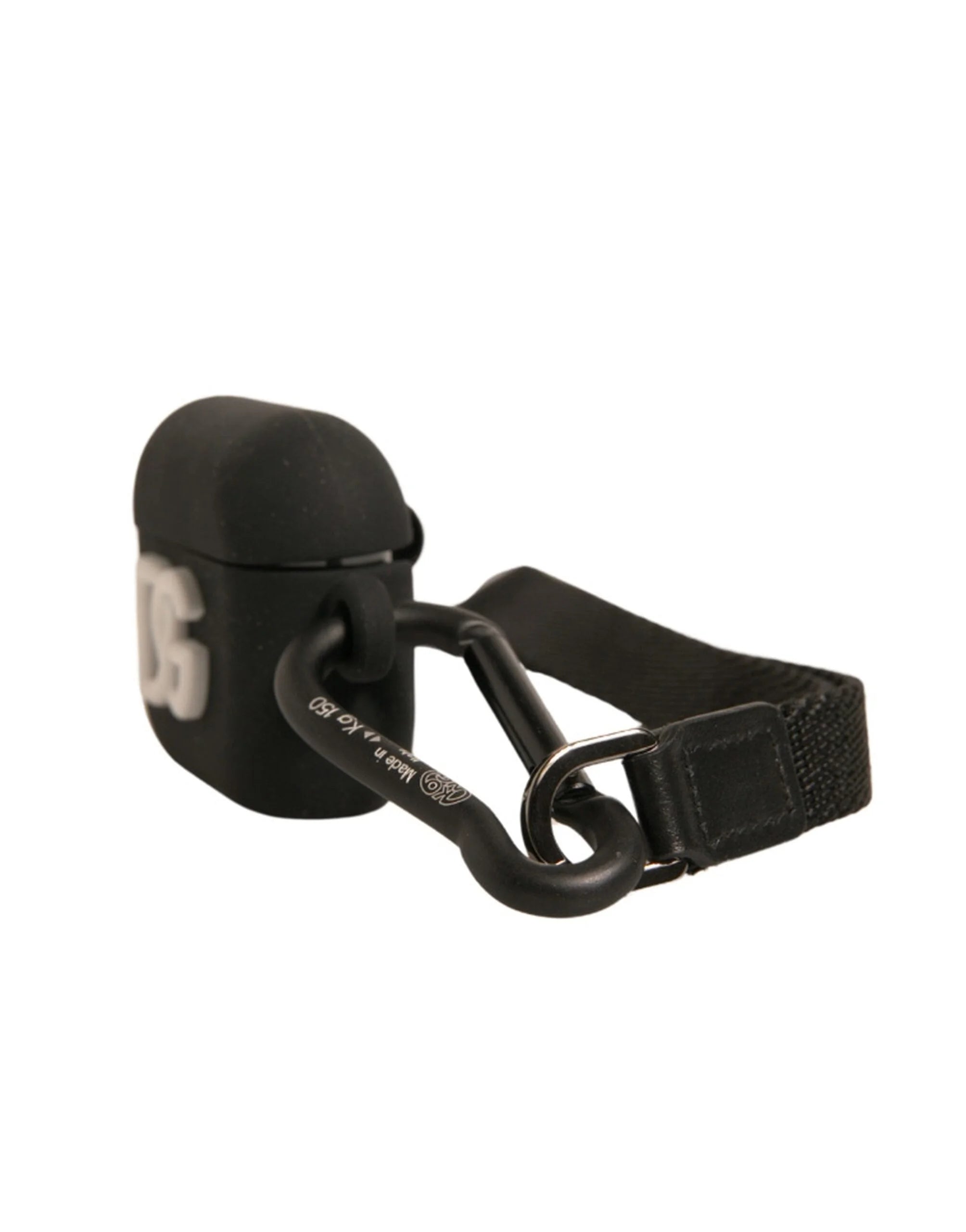 Dolce & Gabbana Black Silicone Rubber Logo Embossed Airpods Case - Headphone Carrying Cases