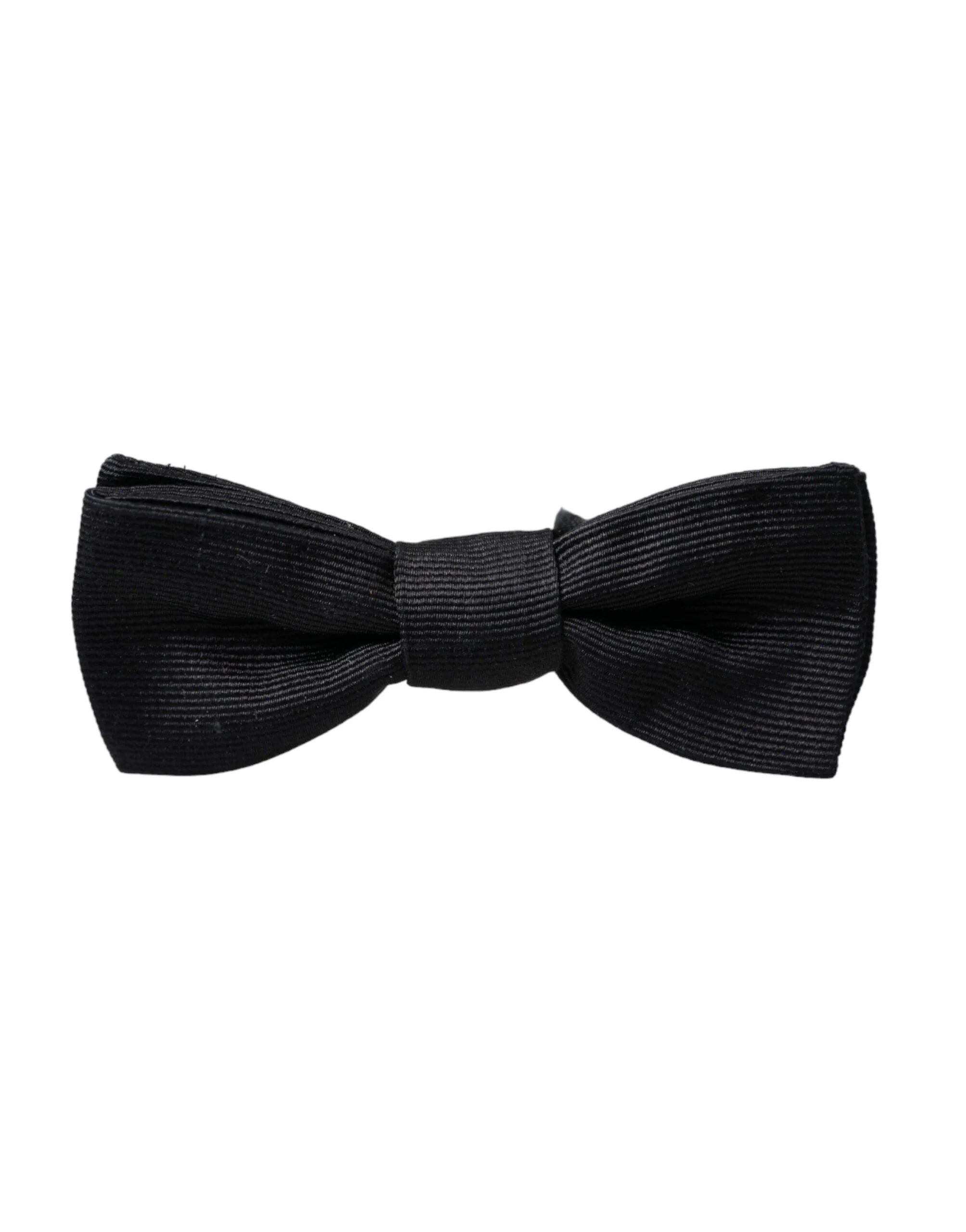 Dolce & Gabbana Black Silk Adjustable Neck Men Bow Tie - Neckties