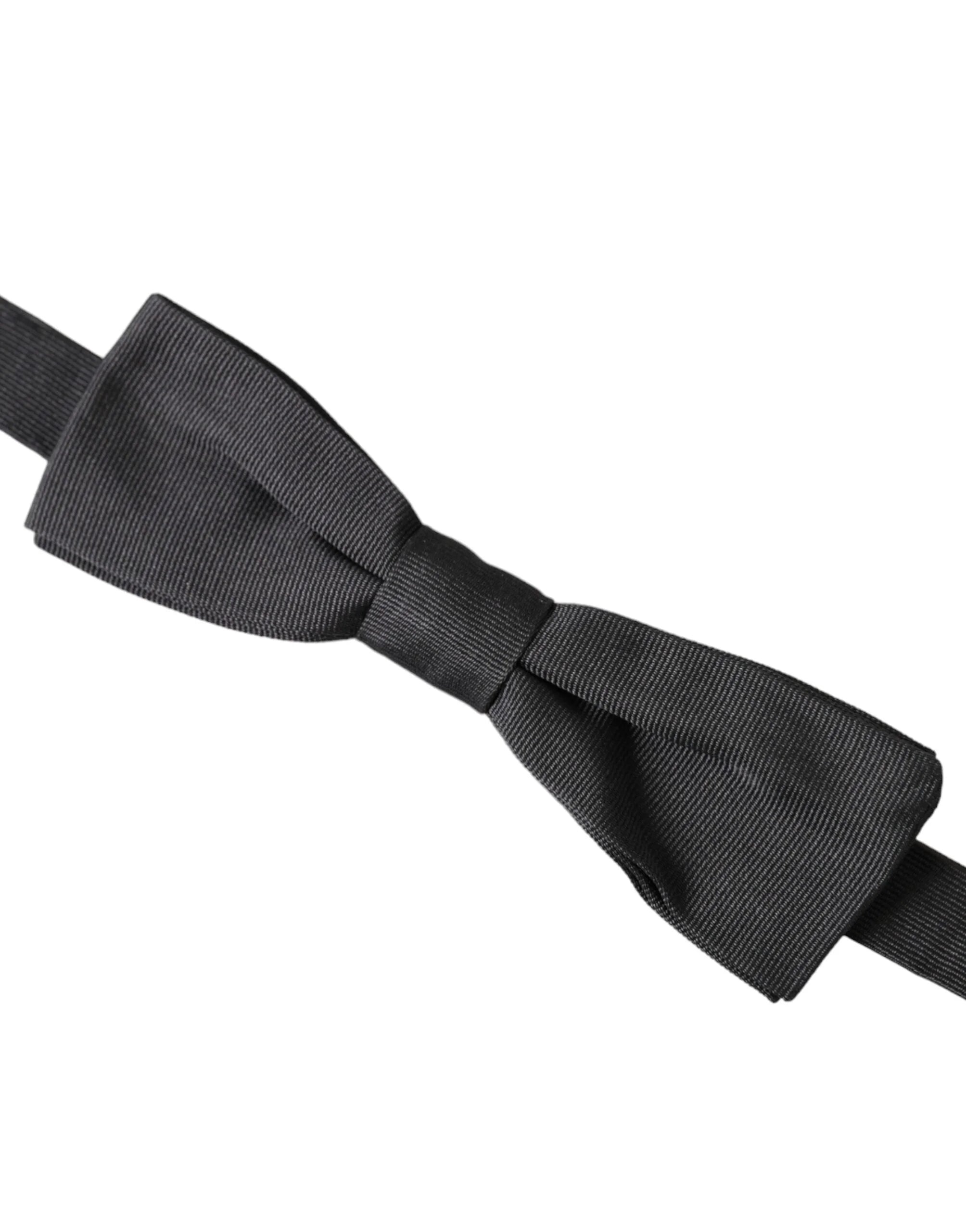 Dolce & Gabbana Black Silk Adjustable Neck Men Bow Tie - Neckties
