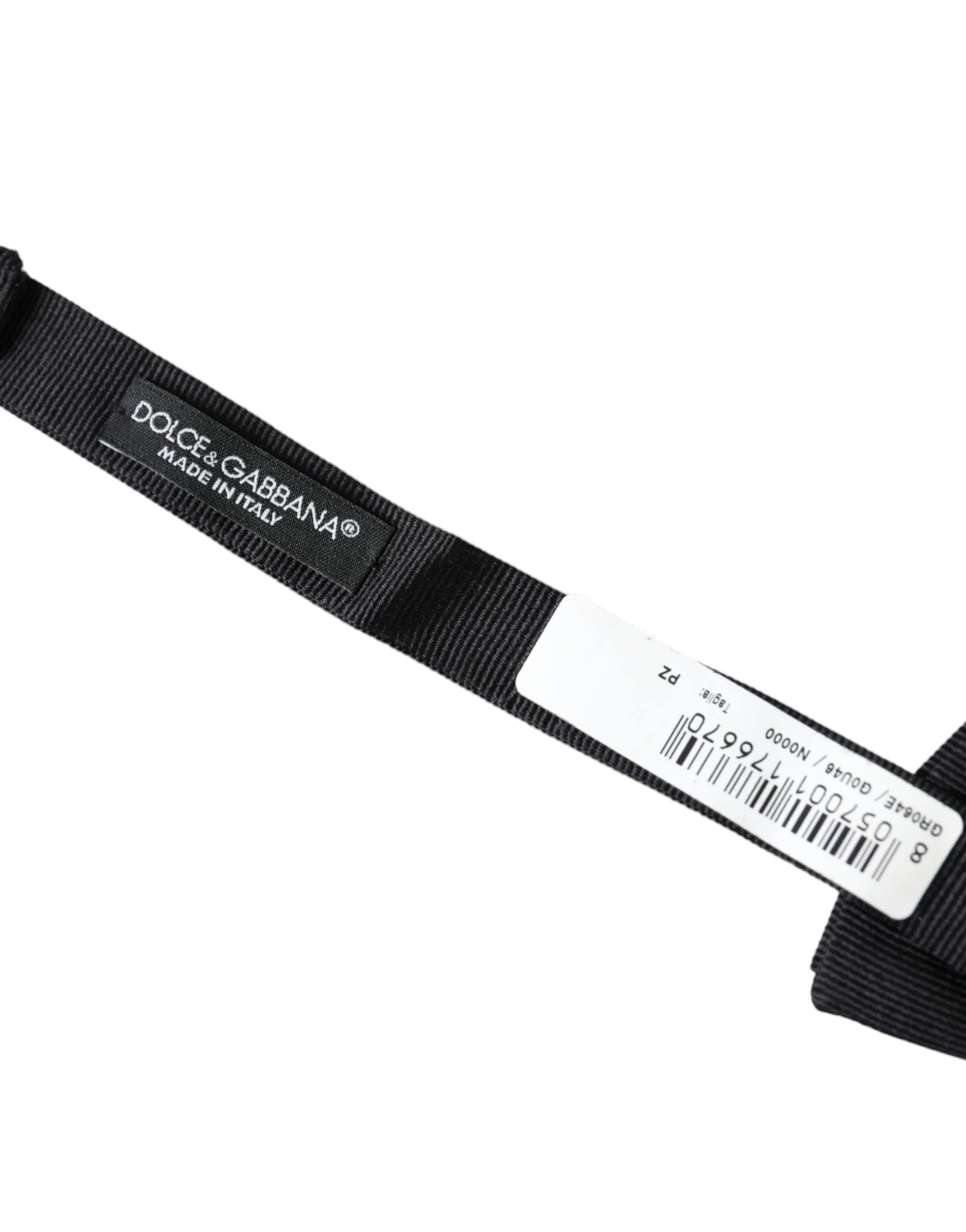 Dolce & Gabbana Black Silk Adjustable Neck Men Bow Tie - Neckties