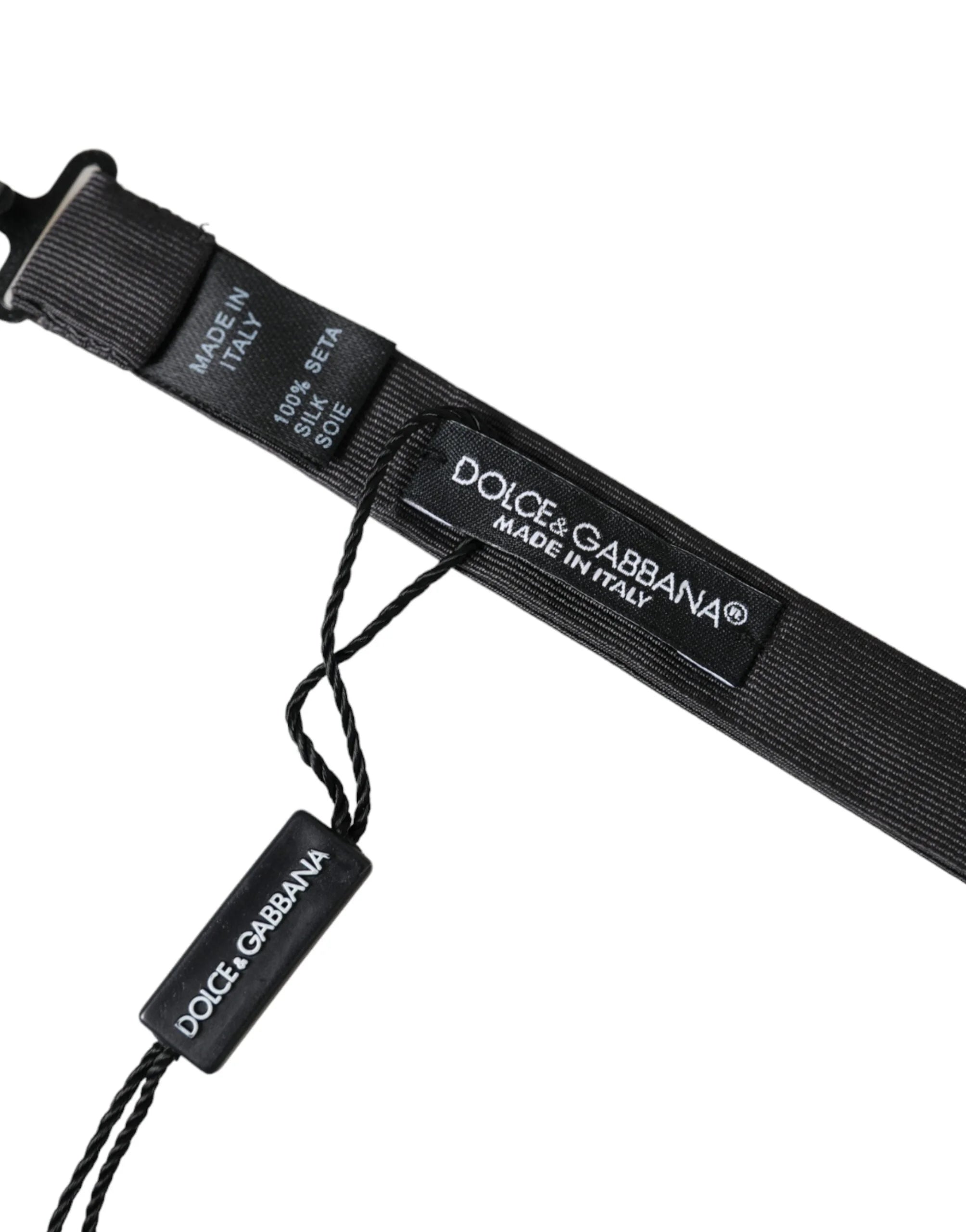 Dolce & Gabbana Black Silk Adjustable Neck Men Bow Tie - Neckties