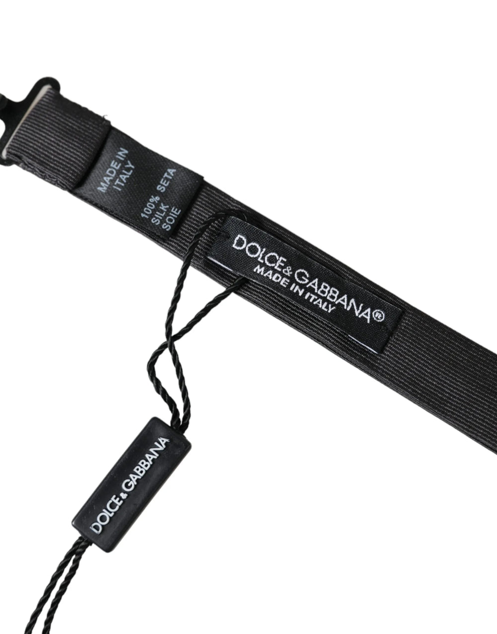 Dolce & Gabbana Black Silk Adjustable Neck Men Bow Tie - Neckties