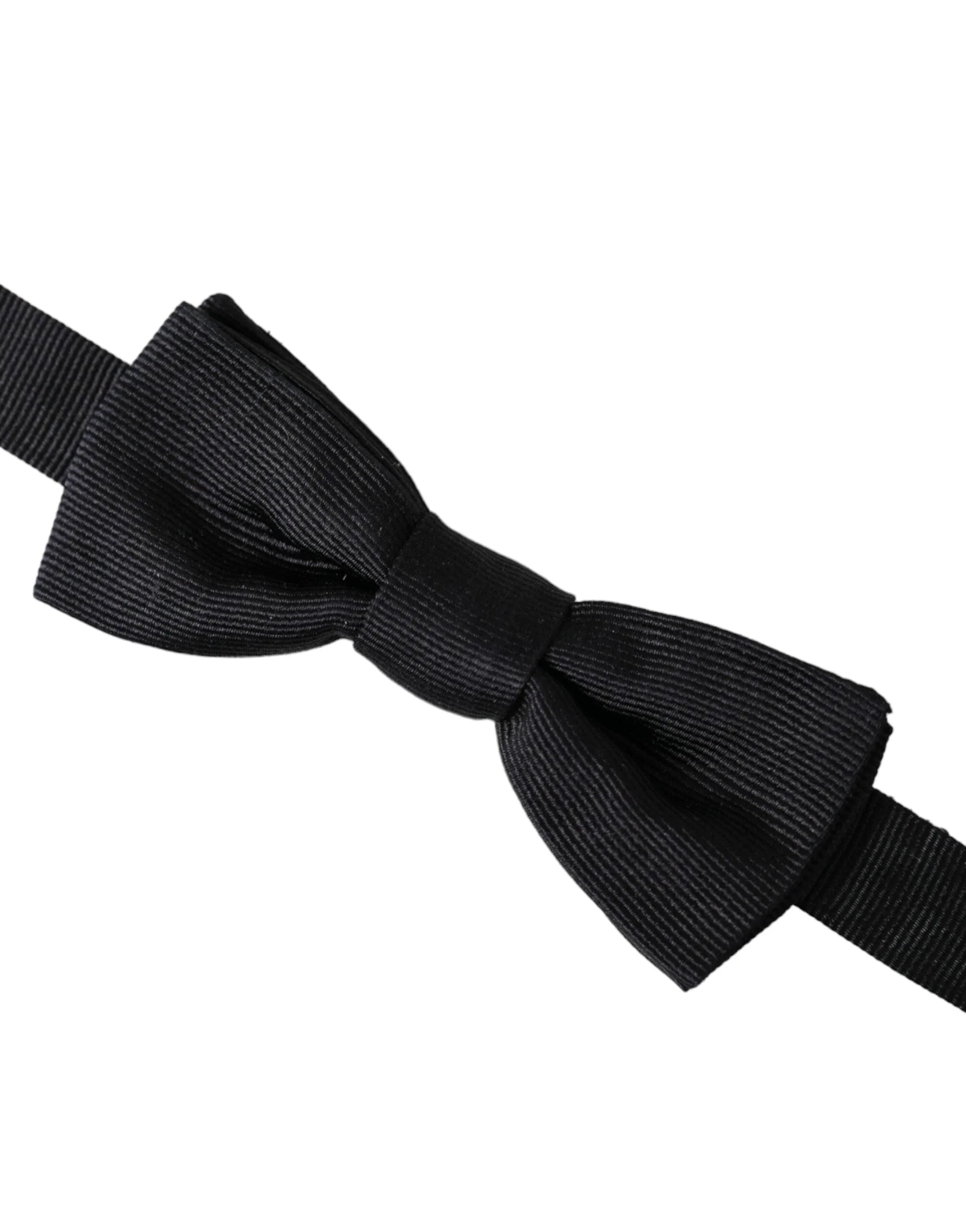 Dolce & Gabbana Black Silk Adjustable Neck Men Bow Tie - Neckties
