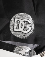 Dolce & Gabbana Black Silk Ancient Coin Print Boxer Short Swimwear - IT4 | S - Swim Boxers