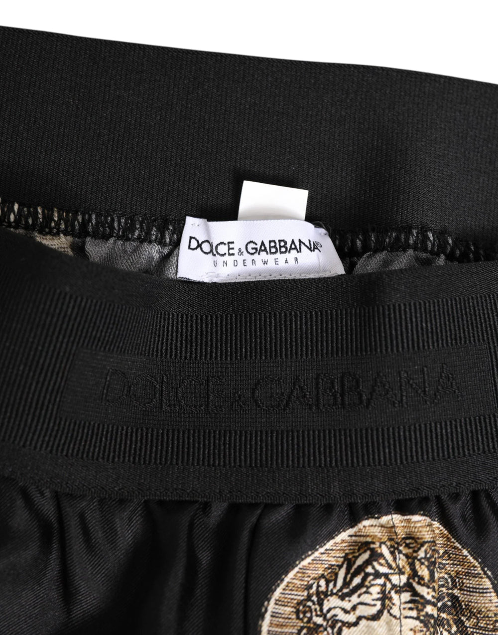 Dolce & Gabbana Black Silk Ancient Coin Print Boxer Short Swimwear - IT4 | S - Swim Boxers