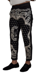 Dolce & Gabbana Black Silk Bandana Print Pants - IT48 | M - Trousers