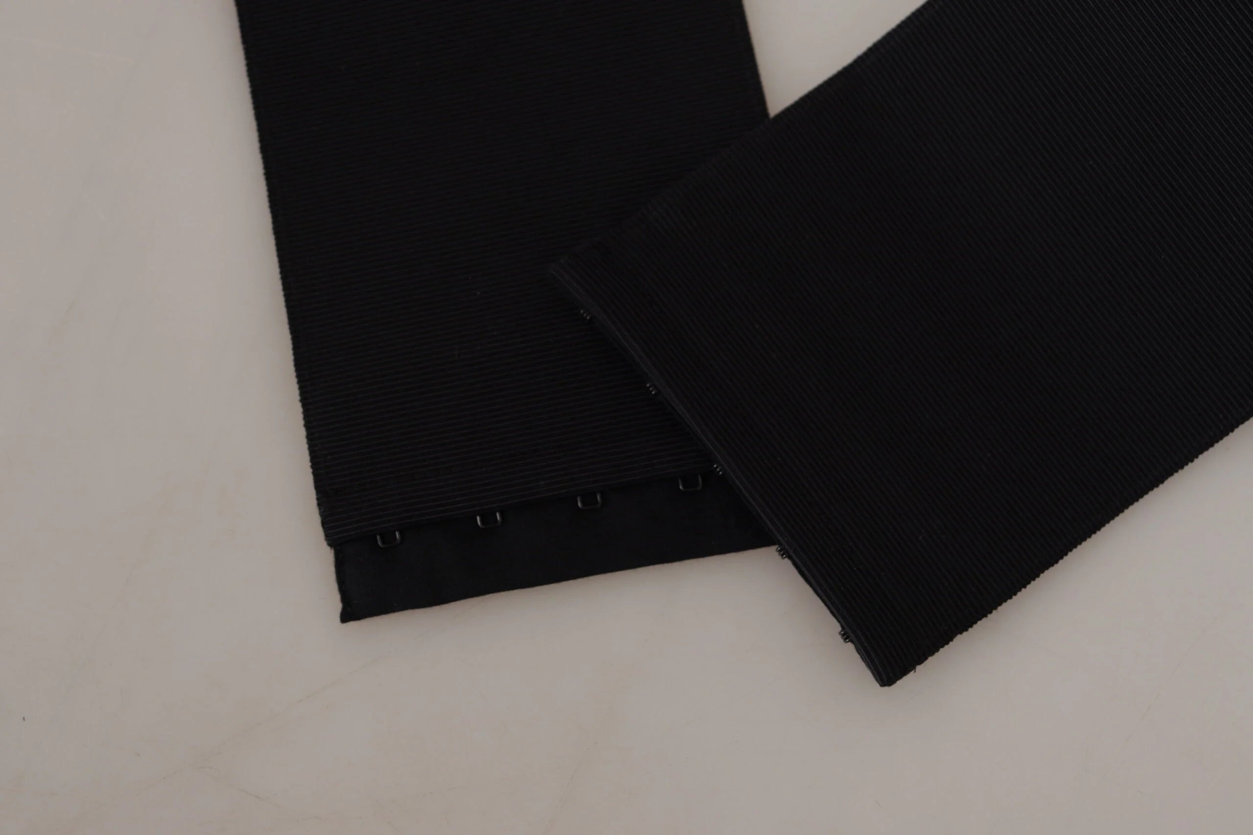 Dolce & Gabbana Black Silk Brass Crystal Embellished Waist Belt - IT42|M - Belts