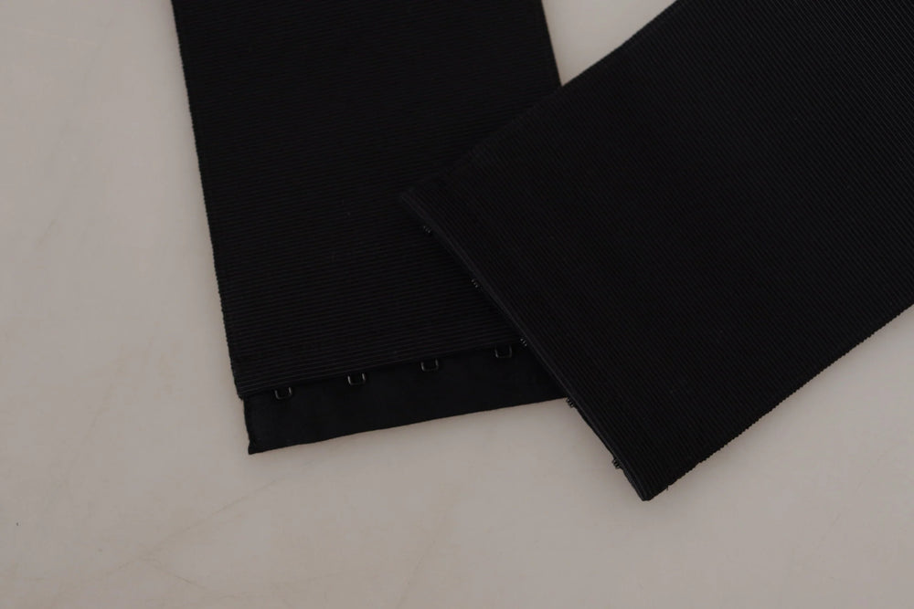 Dolce & Gabbana Black Silk Brass Crystal Embellished Waist Belt - IT42|M - Belts