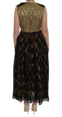 Dolce & Gabbana Black Silk Brown Fringes A-Line Dress - IT36 | XS - Dresses