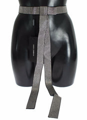 Dolce & Gabbana Black Silk Clear Crystal Bow Waist Belt - S