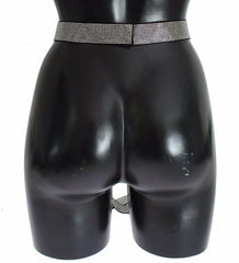 Dolce & Gabbana Black Silk Clear Crystal Bow Waist Belt - S - Belts