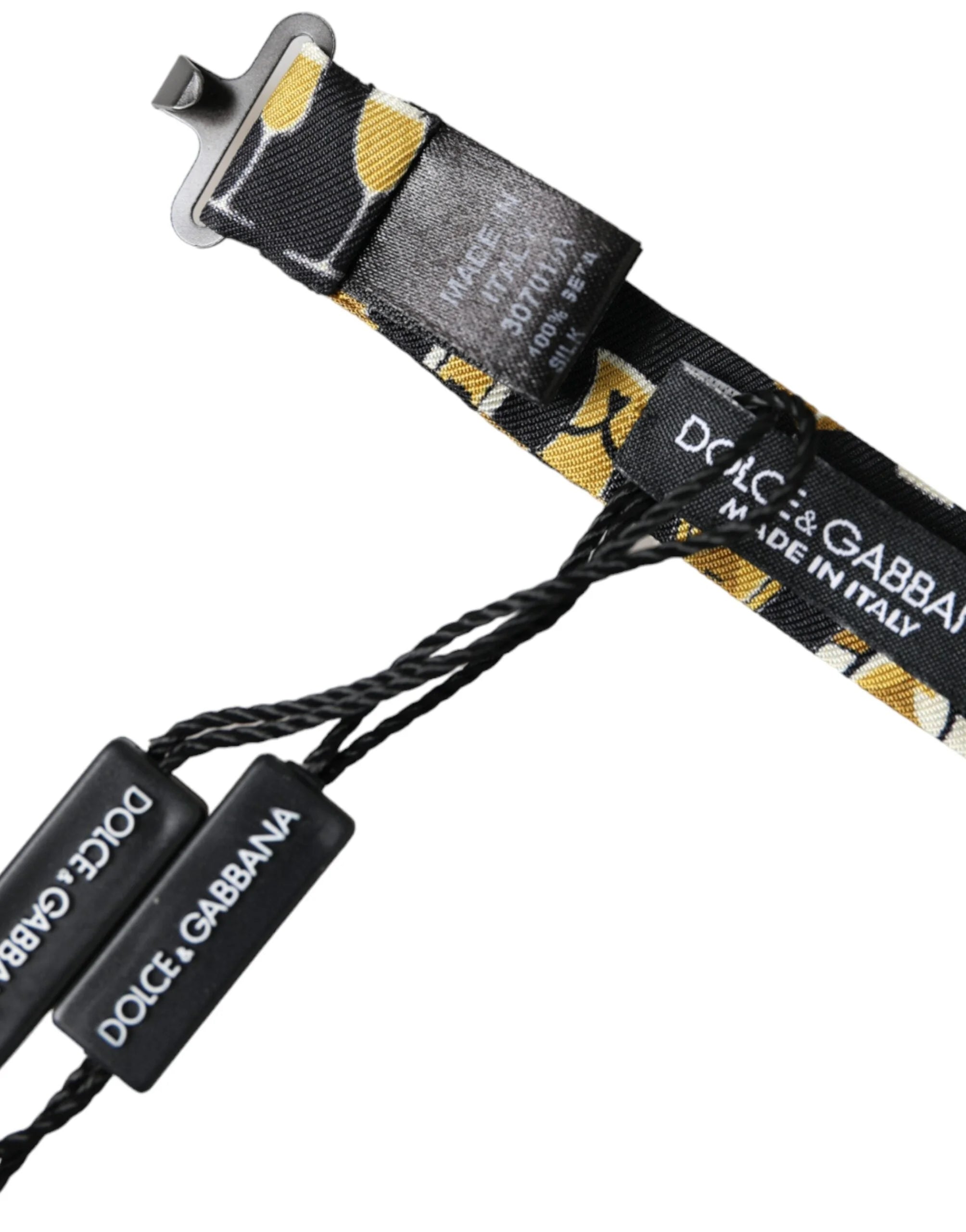 Dolce & Gabbana Black Silk Cocktail Adjustable Neck Men Bow Tie - Neckties