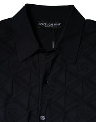 Dolce & Gabbana Black Silk Crew Neck Men Cardigan Sweater - IT48 | M - Cardigans
