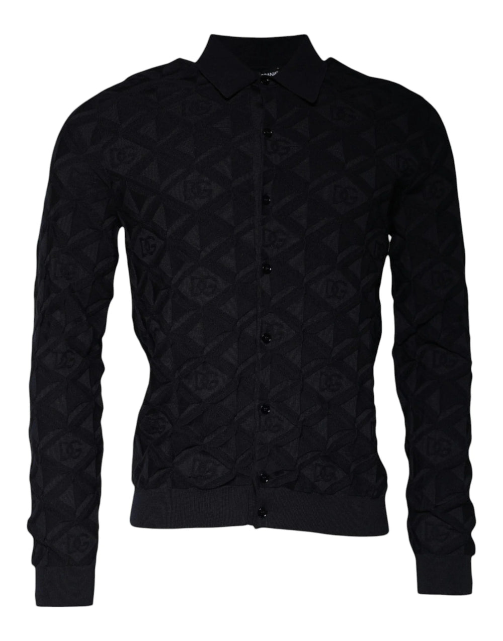 Dolce & Gabbana Black Silk Crew Neck Men Cardigan Sweater - IT48 | M - Cardigans