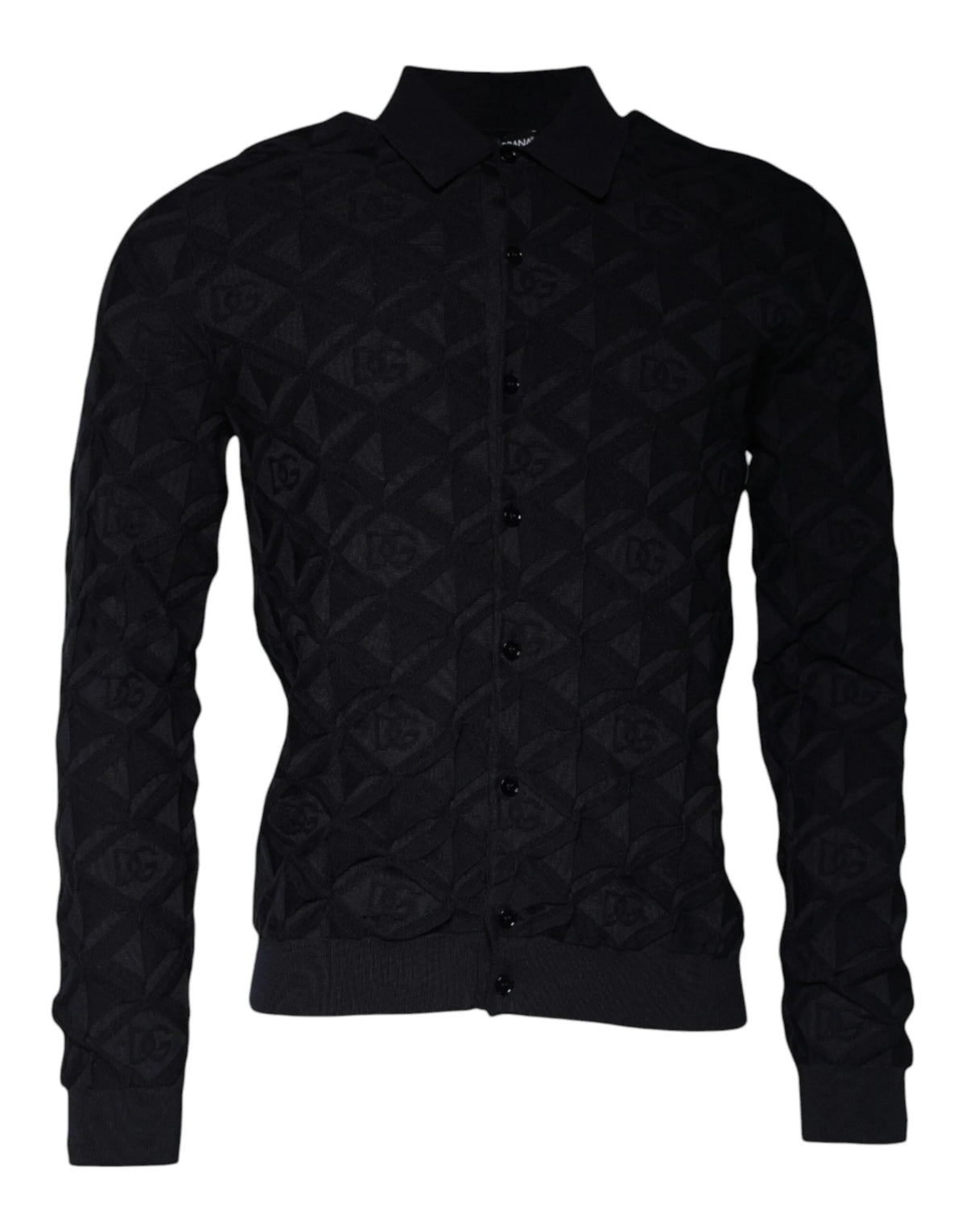 Dolce & Gabbana Black Silk Crew Neck Men Cardigan Sweater - IT48 | M - Cardigans