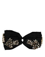 Dolce & Gabbana Black Silk Crystal Embellishment One Size Headband
