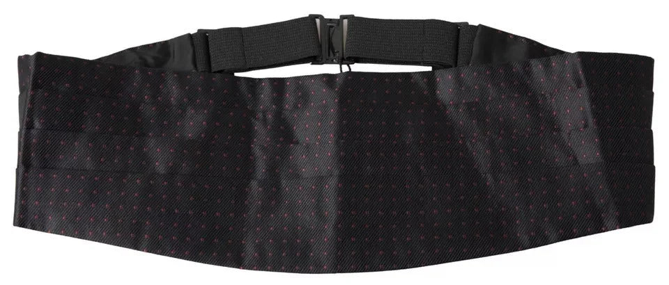 Dolce & Gabbana Black Silk Dotted Waist Tuxedo Belt Cummerbund - Sashes