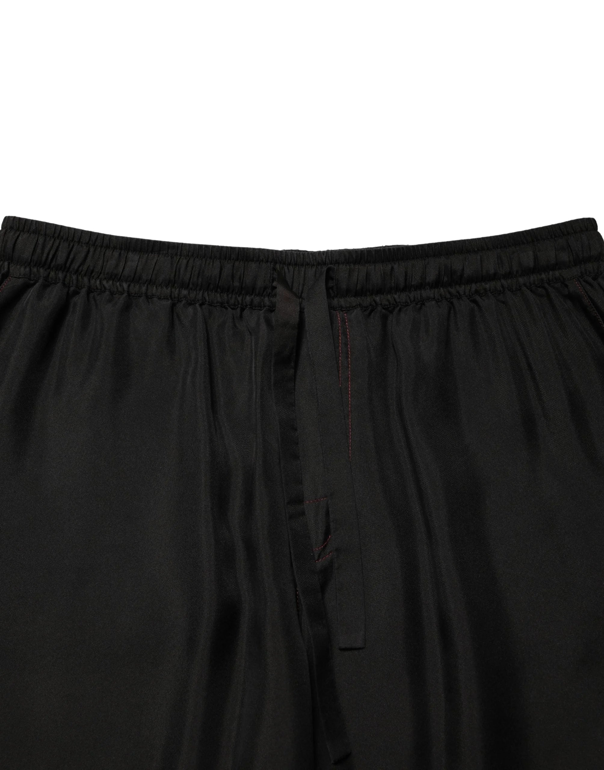 Dolce & Gabbana Black Silk Drawstring Men Bermuda Shorts - IT52 | XL