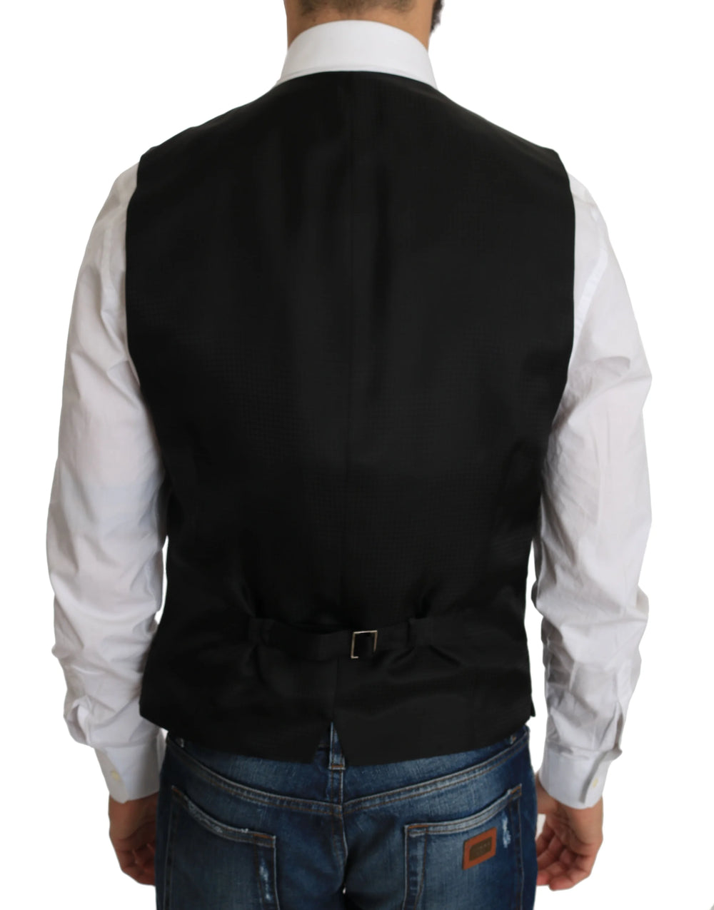Dolce & Gabbana Black Silk Dress Waistcoat - IT48 | M - Vests
