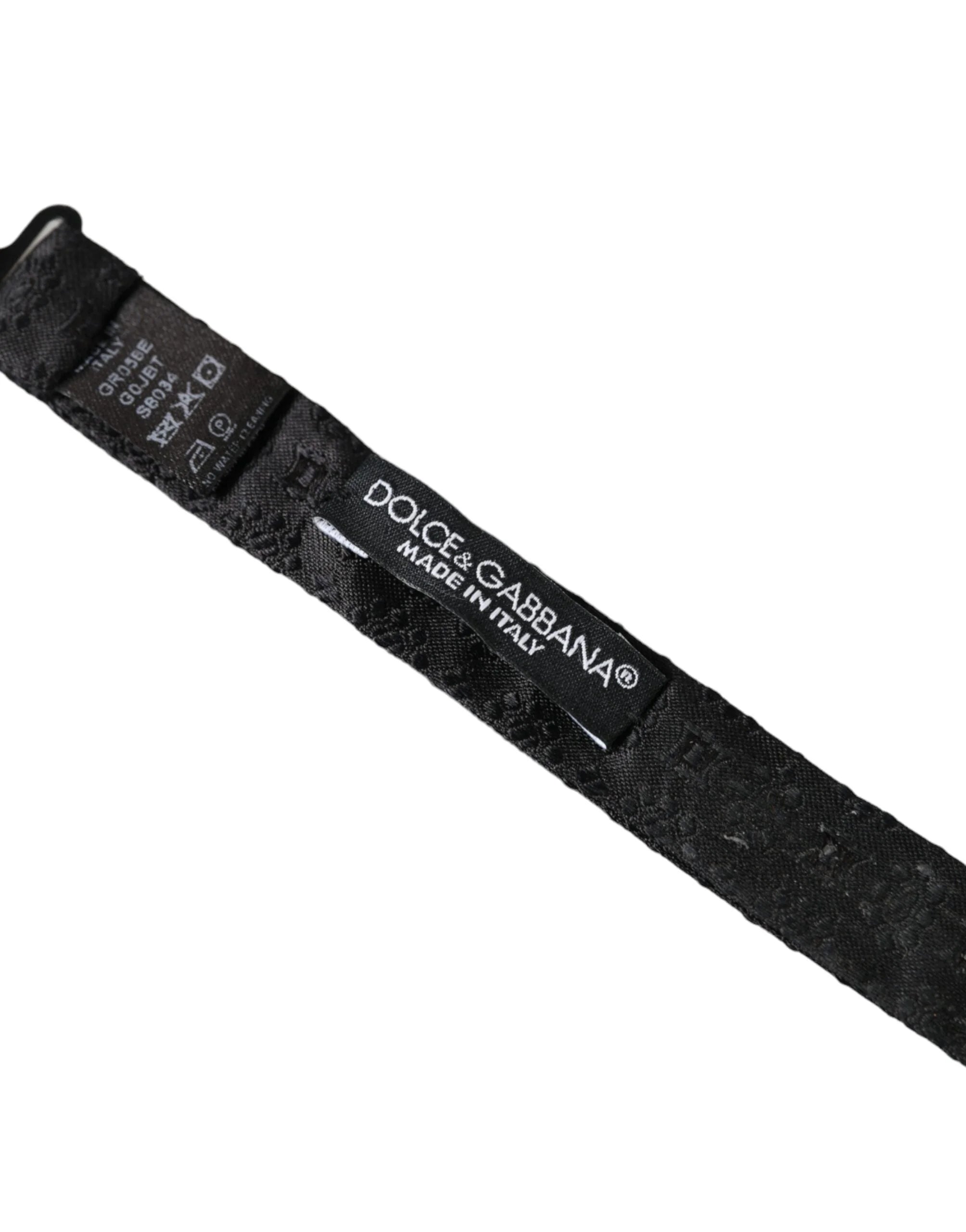 Dolce & Gabbana Black Silk Fantasy Adjustable Neck Men Bow Tie - Neckties