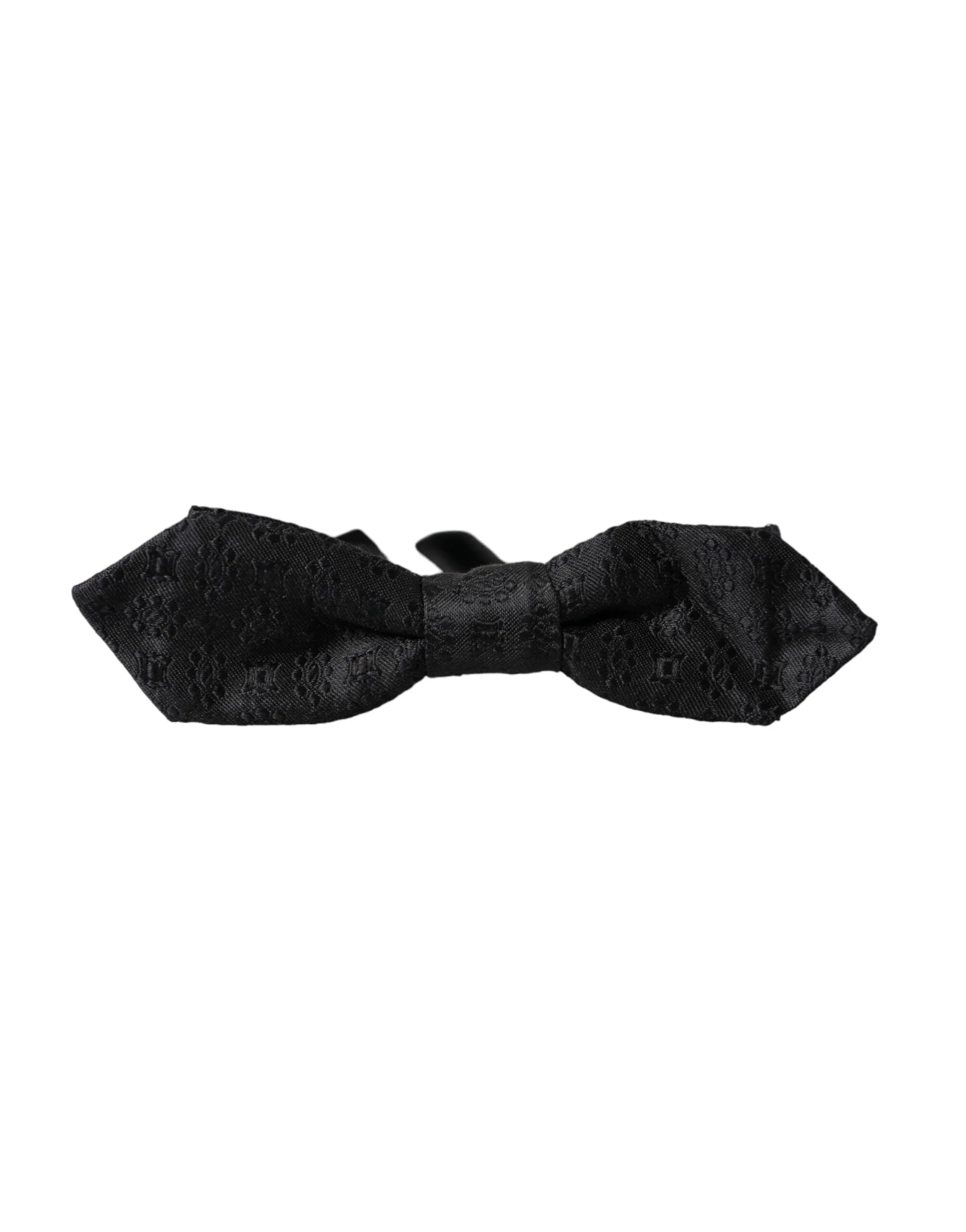 Dolce & Gabbana Black Silk Fantasy Adjustable Neck Men Bow Tie - Neckties
