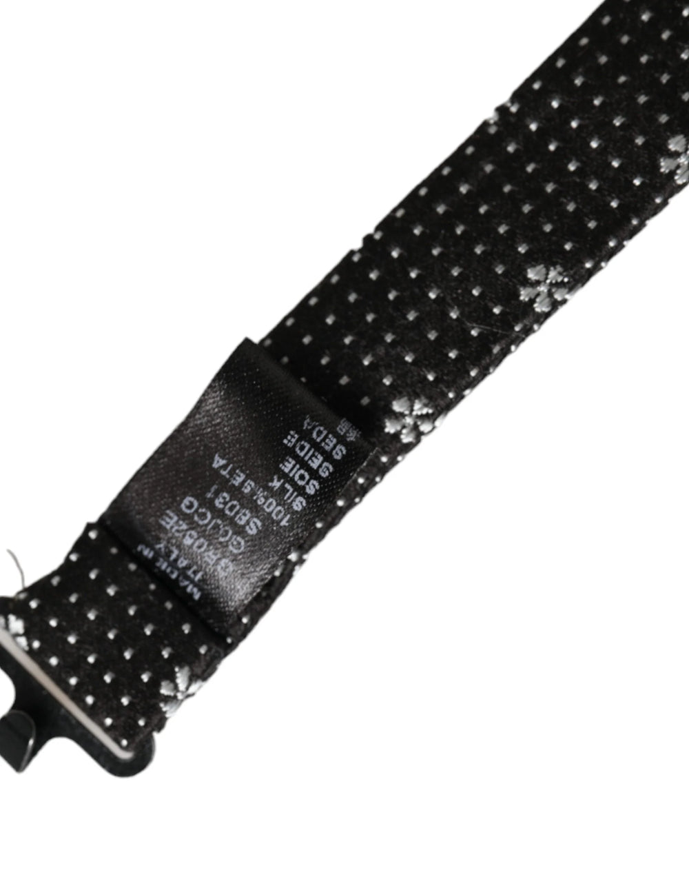 Dolce & Gabbana Black Silk Floral Adjustable Neck Men Papillon Bow Tie - Neckties