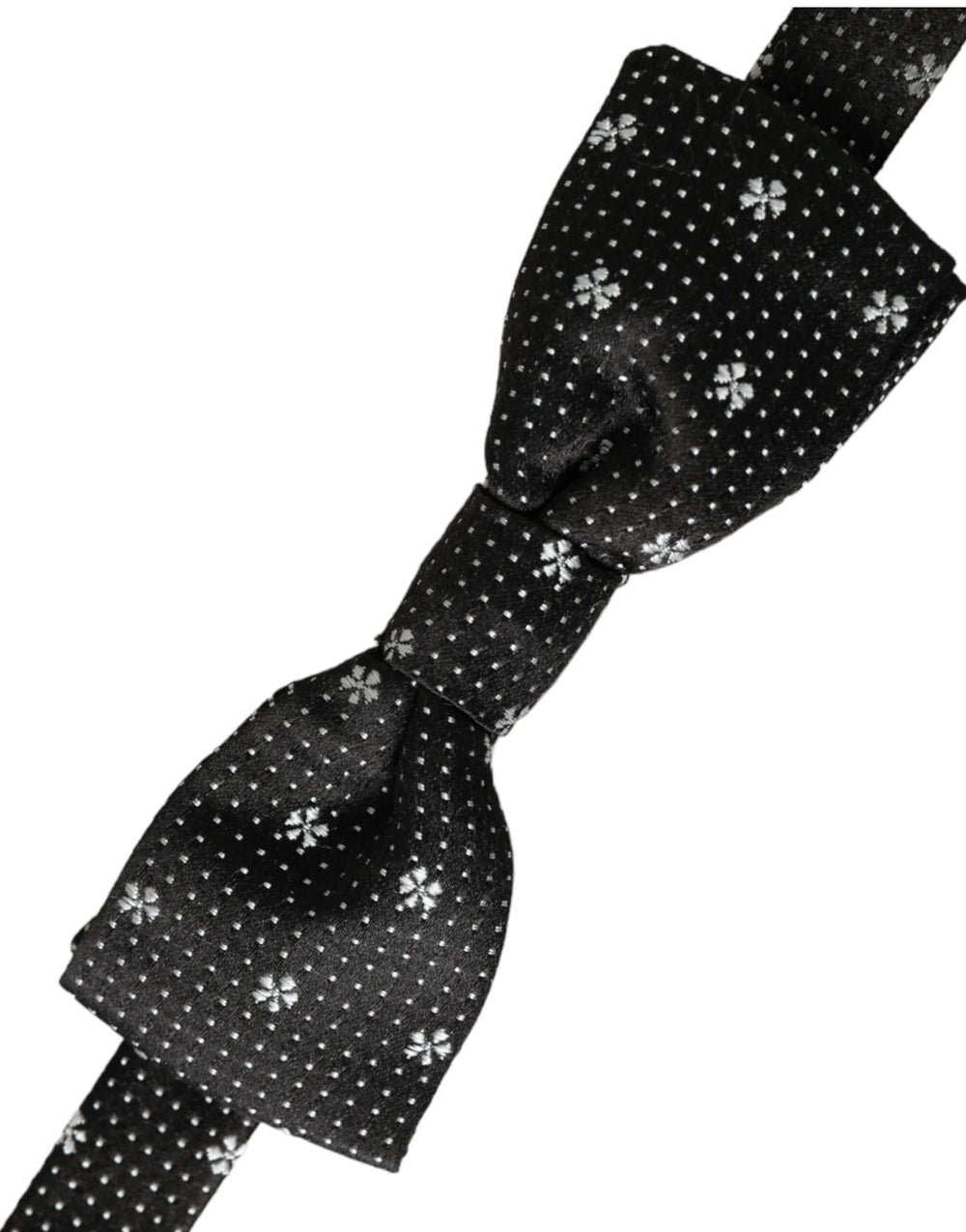 Dolce & Gabbana Black Silk Floral Adjustable Neck Men Papillon Bow Tie - Neckties