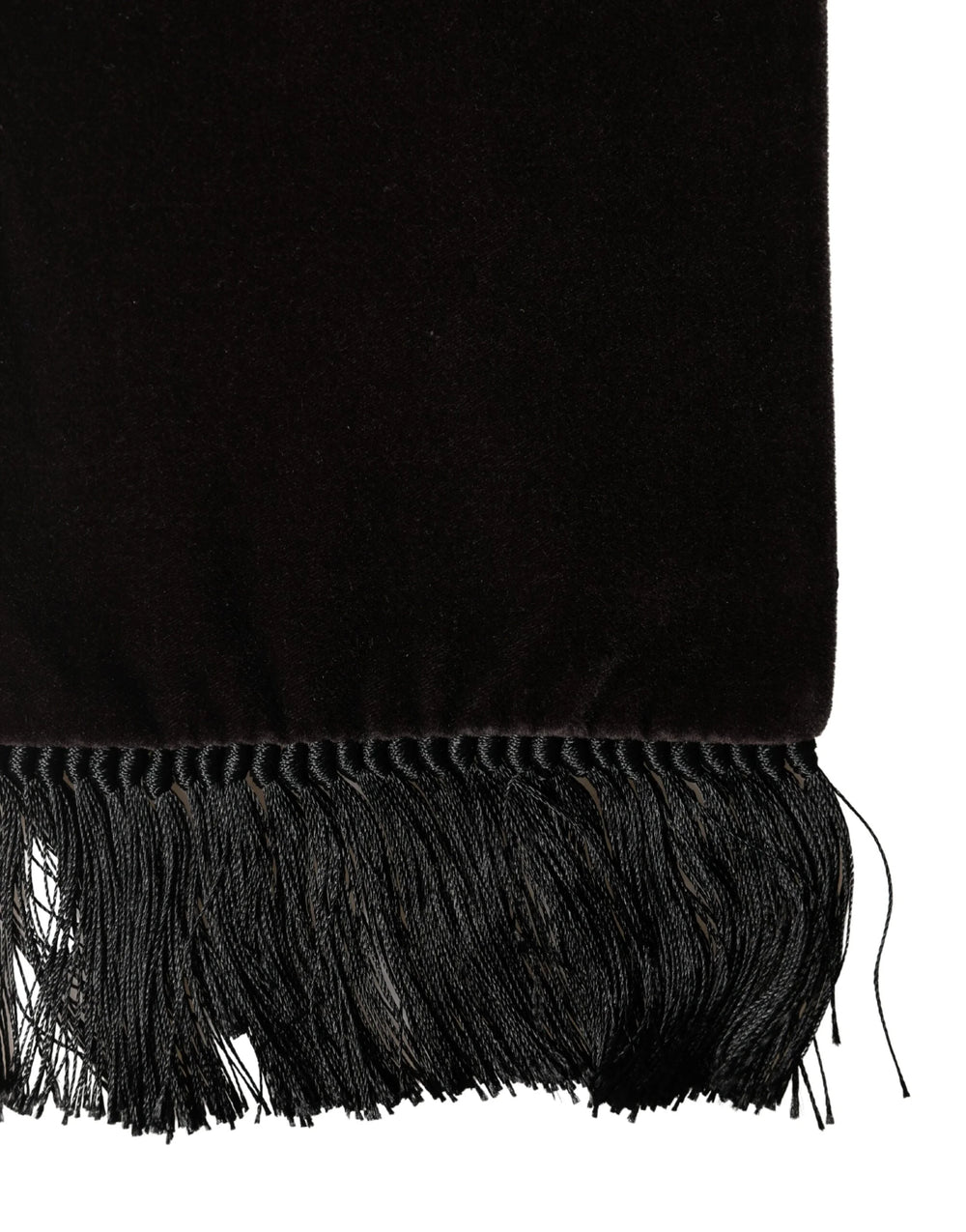 Dolce & Gabbana Black Silk Fringe Neck Wrap Foulard 139.5cm x 15.5cm Scarf