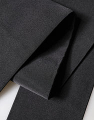 Dolce & Gabbana Black Silk Fringe Neck Wrap Foulard 160.5cm x 8cm Scarf