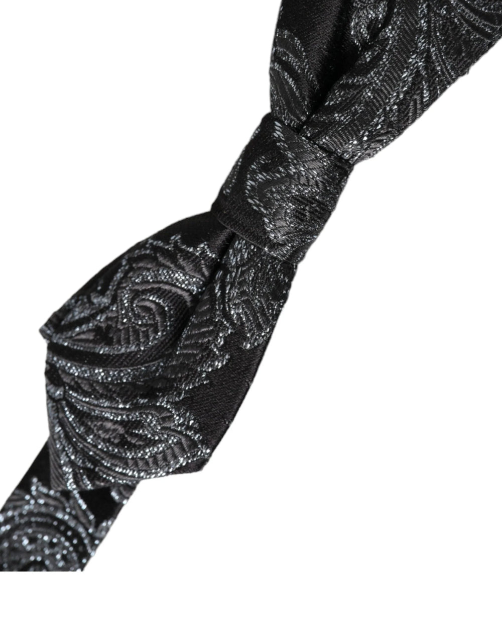 Dolce & Gabbana Black Silk Jacquard Adjustable Neck Men Bow Tie - Neckties