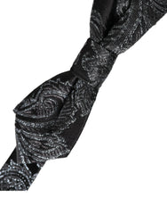 Dolce & Gabbana Black Silk Jacquard Adjustable Neck Men Bow Tie - Neckties