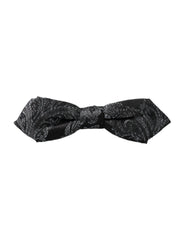 Dolce & Gabbana Black Silk Jacquard Adjustable Neck Men Bow Tie - Neckties