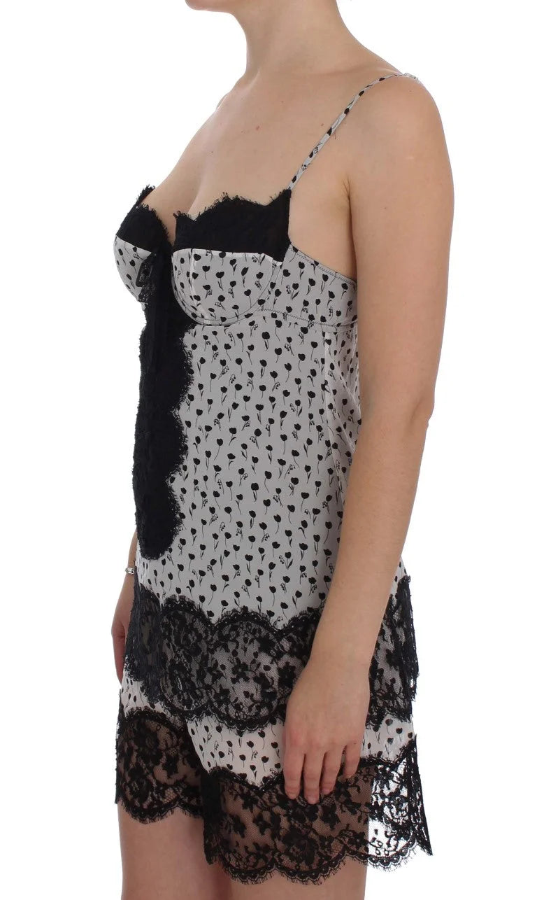 Dolce & Gabbana Black Silk Lace Babydoll Lingerie Top - Women’s Underwear Slips