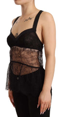 Dolce & Gabbana Black Silk Lace Babydoll Nylon Lingerie Top - IT2 | S - Women’s Underwear Slips