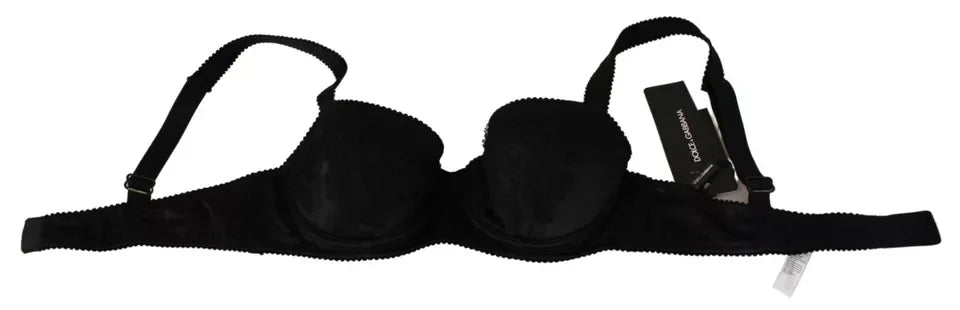 Dolce & Gabbana Black Silk Lace Balconcino Bra Underwear - IT1 | XS