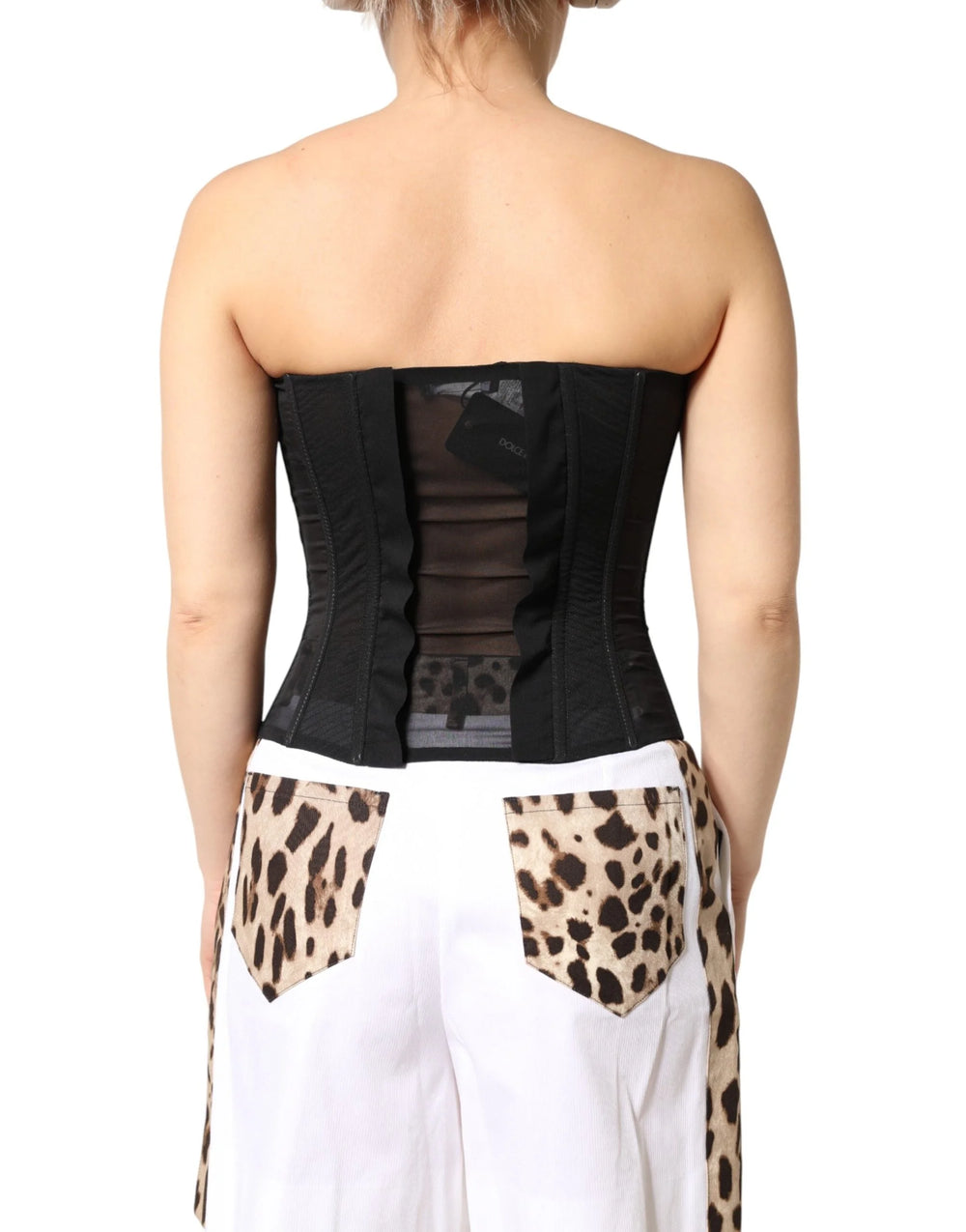 Dolce & Gabbana Black Silk Lace Bustier Corset Strapless Top - IT2 | S