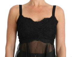 Dolce & Gabbana Black Silk Lace Dress Chemise Lingerie - IT1 | XS - Nightgowns